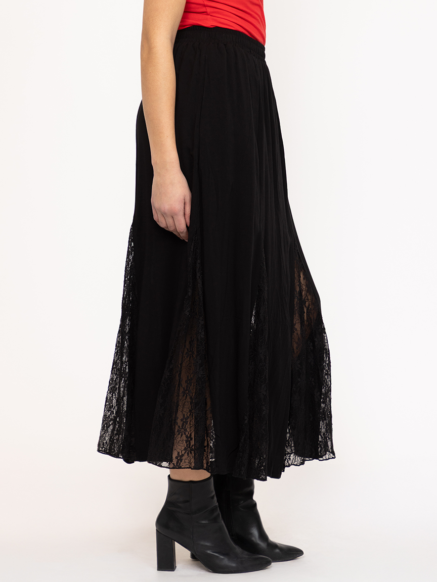 Women's Lace Insert Maxi Skirt