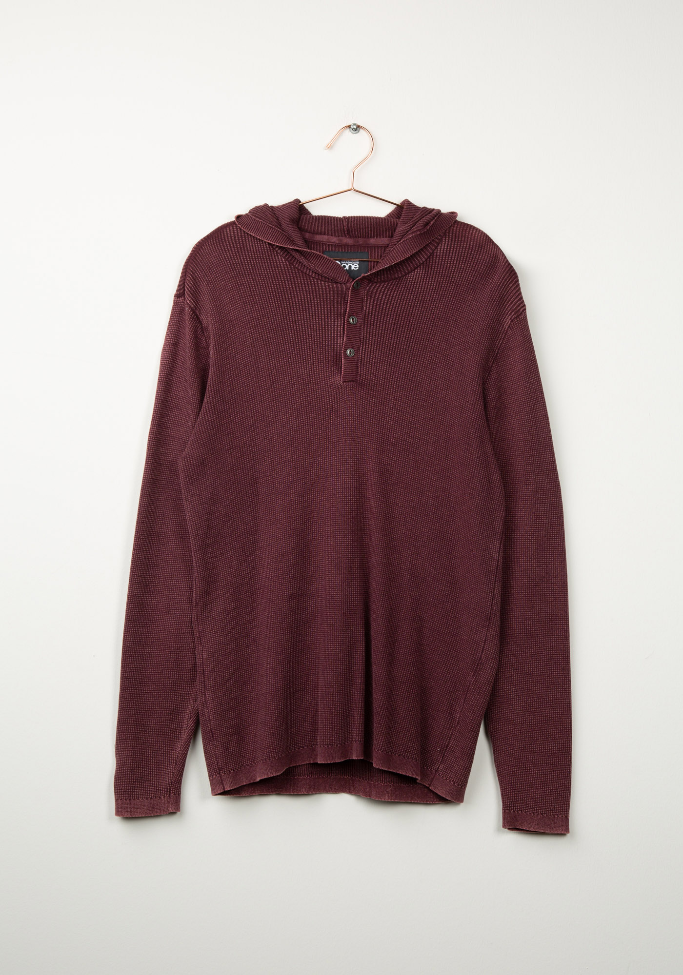 Men's Hooded Waffle Henley