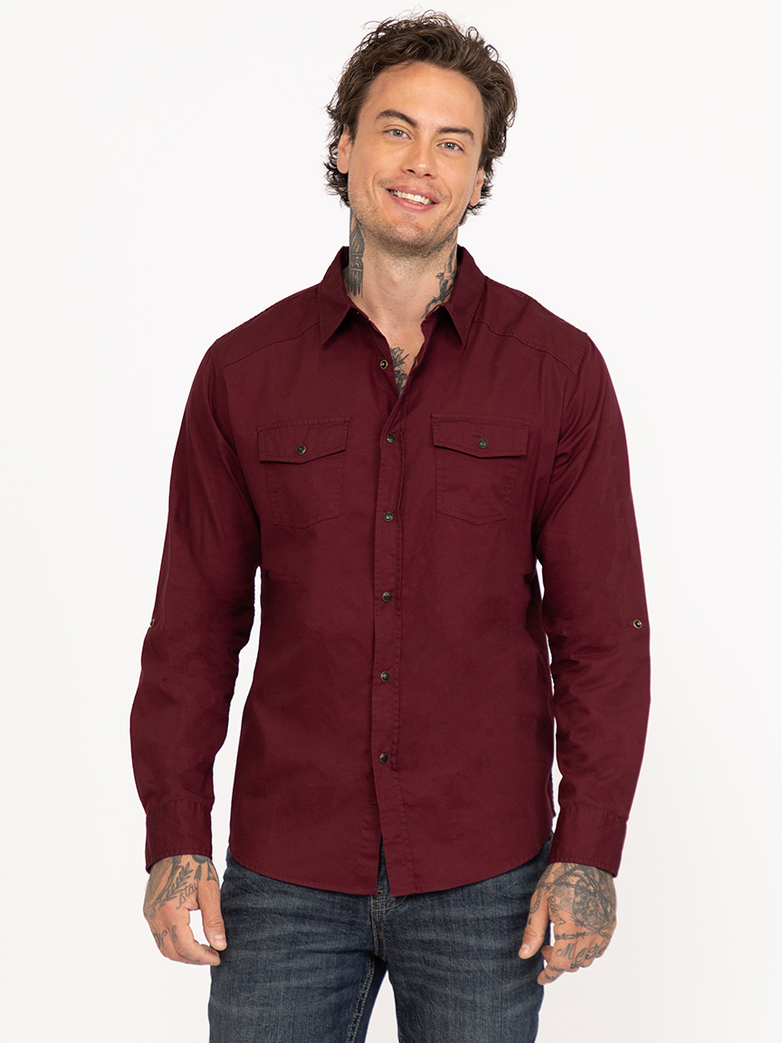 Men's Solid Washed Shirt