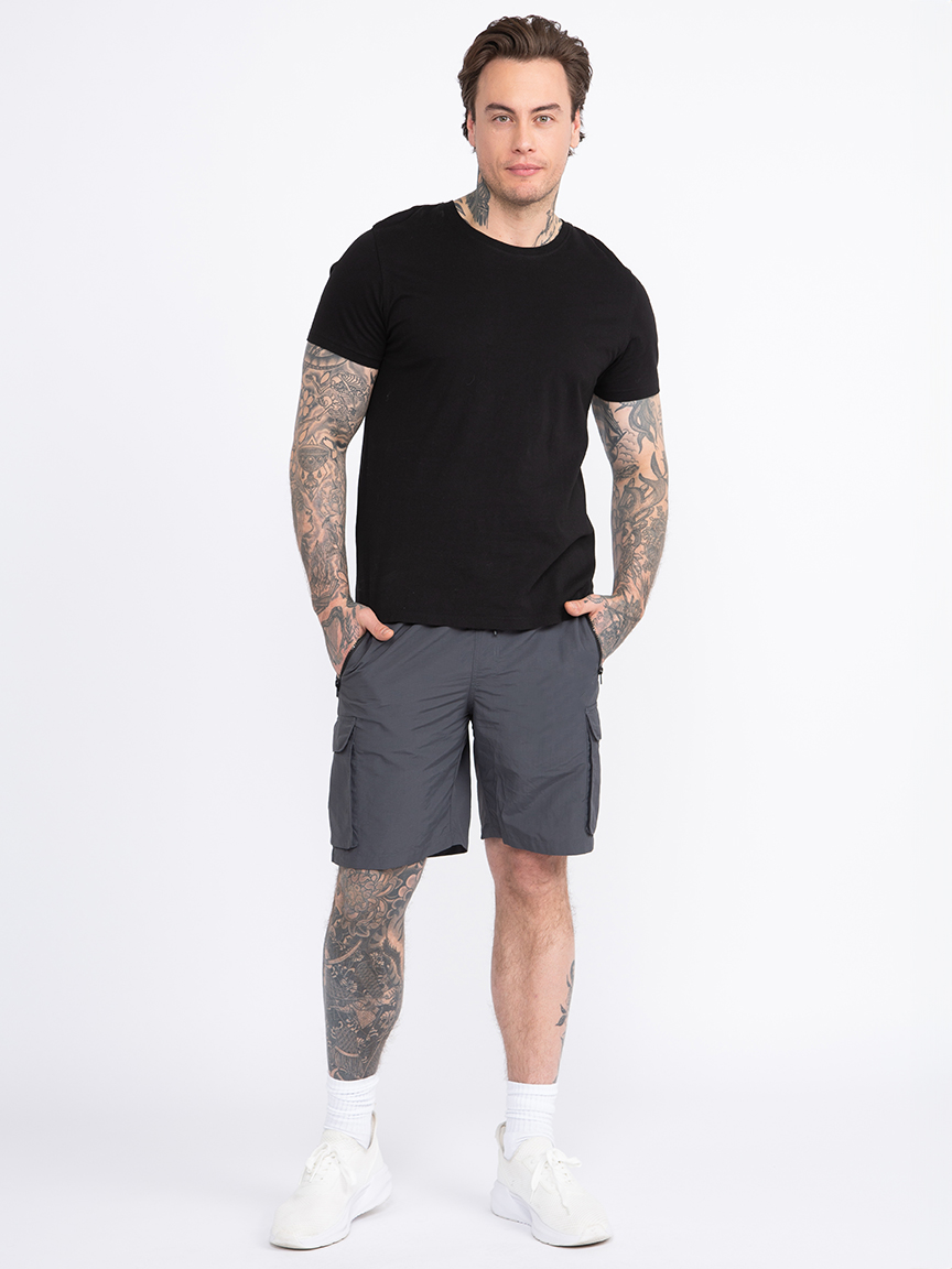 Men's Grey Nylon Cargo E-Waist Short Warehouse One
