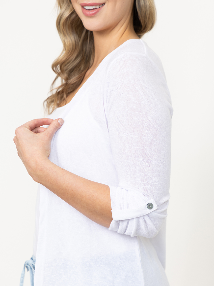 Women's Roll Sleeve Cardigan