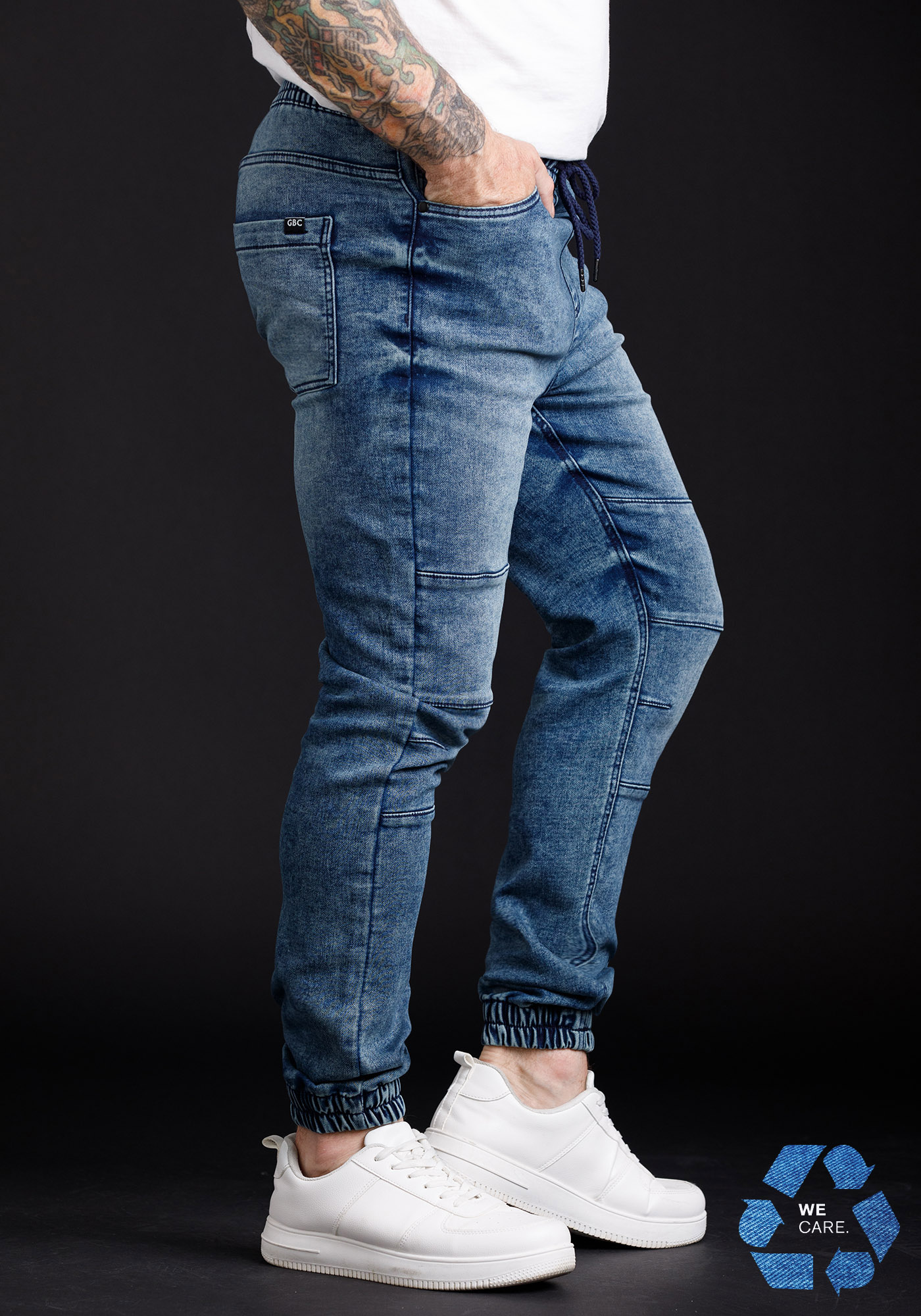Men's Knit Denim Moto Jogger Warehouse One