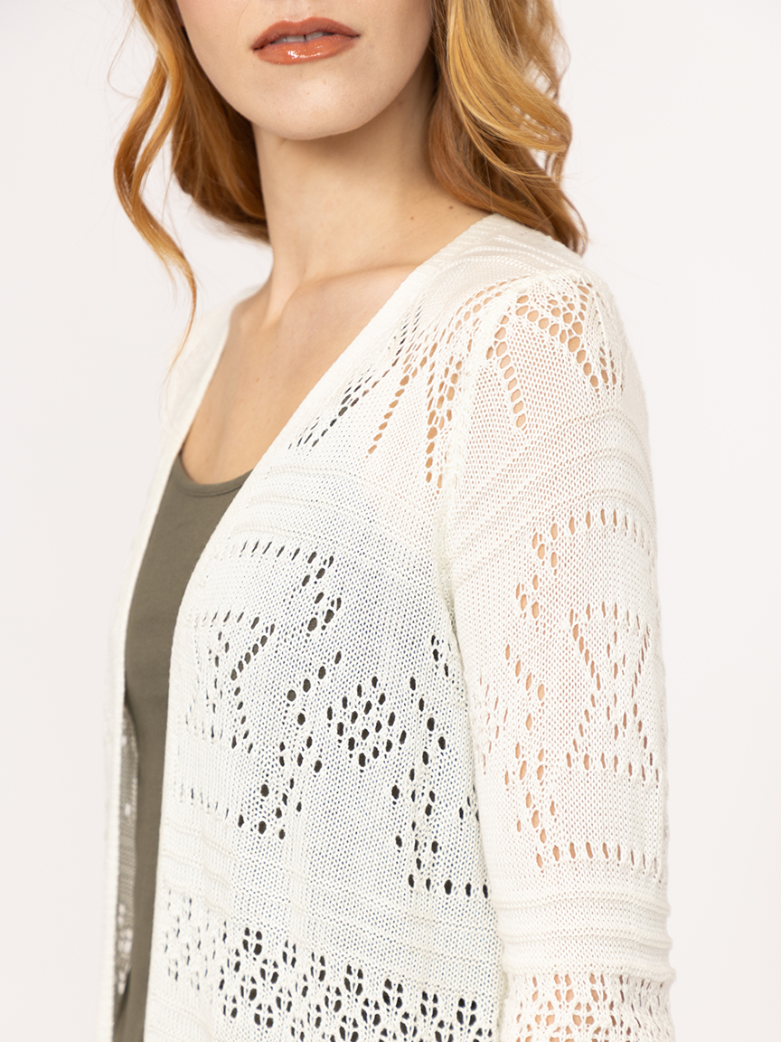 Women's Geometric Pointelle Duster