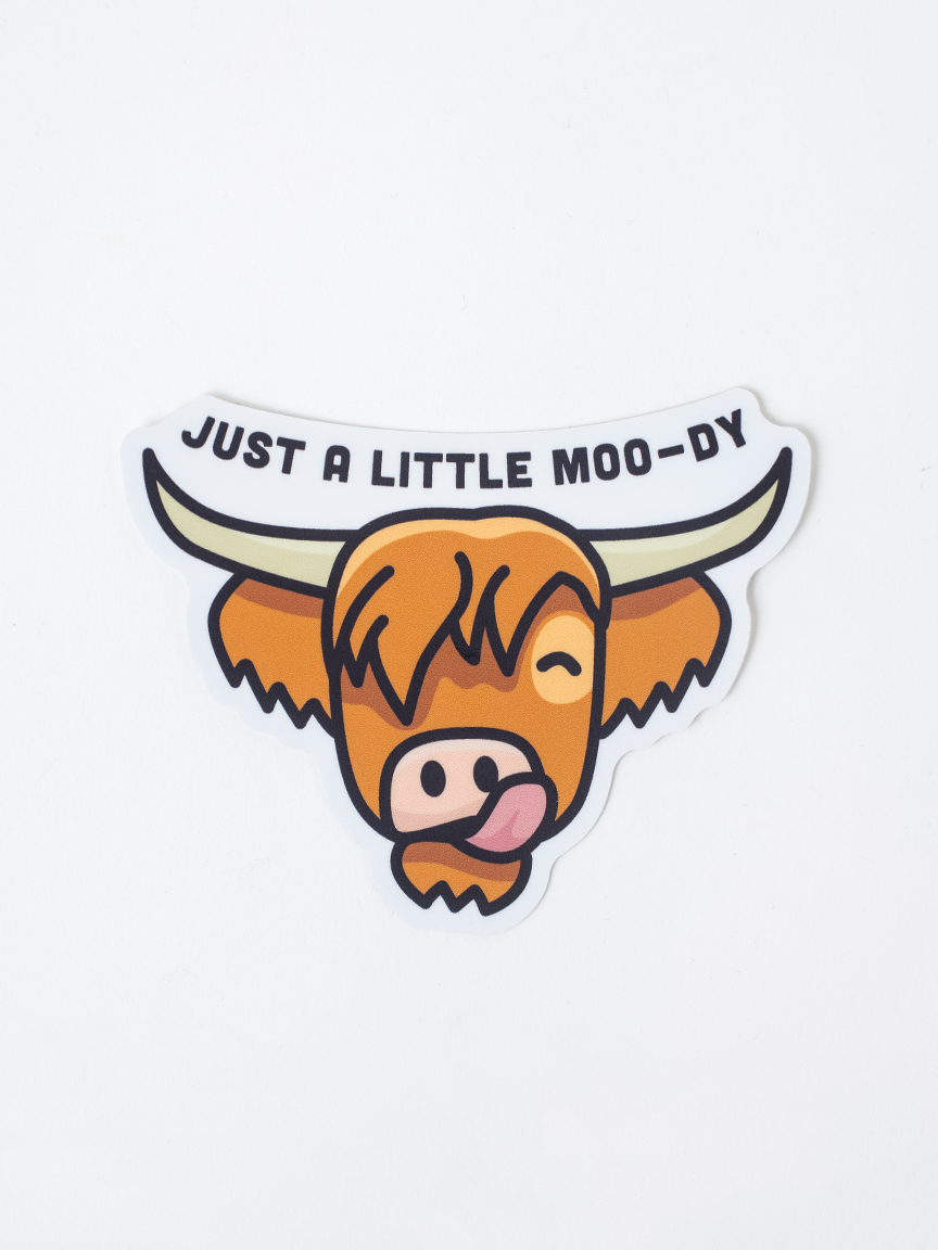 Moo-dy Sticker
