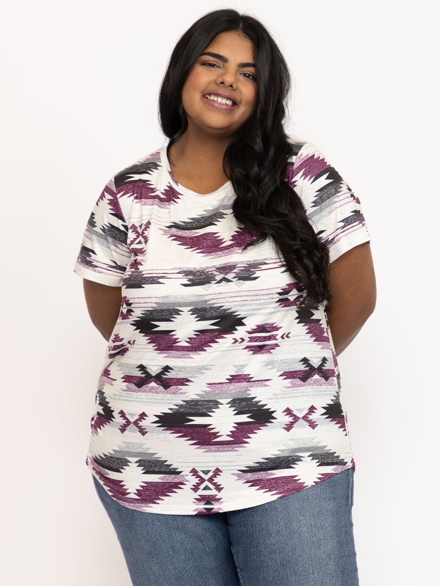 Women's Geometric Crew Neck Tee