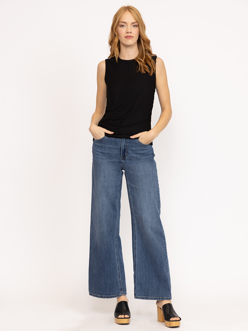 Women's Mesh Side Ruched Tank