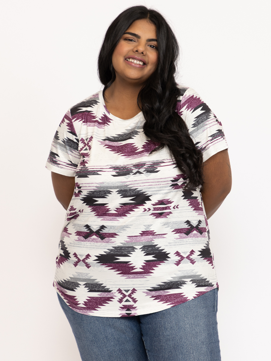 Women's Geometric Crew Neck Tee
