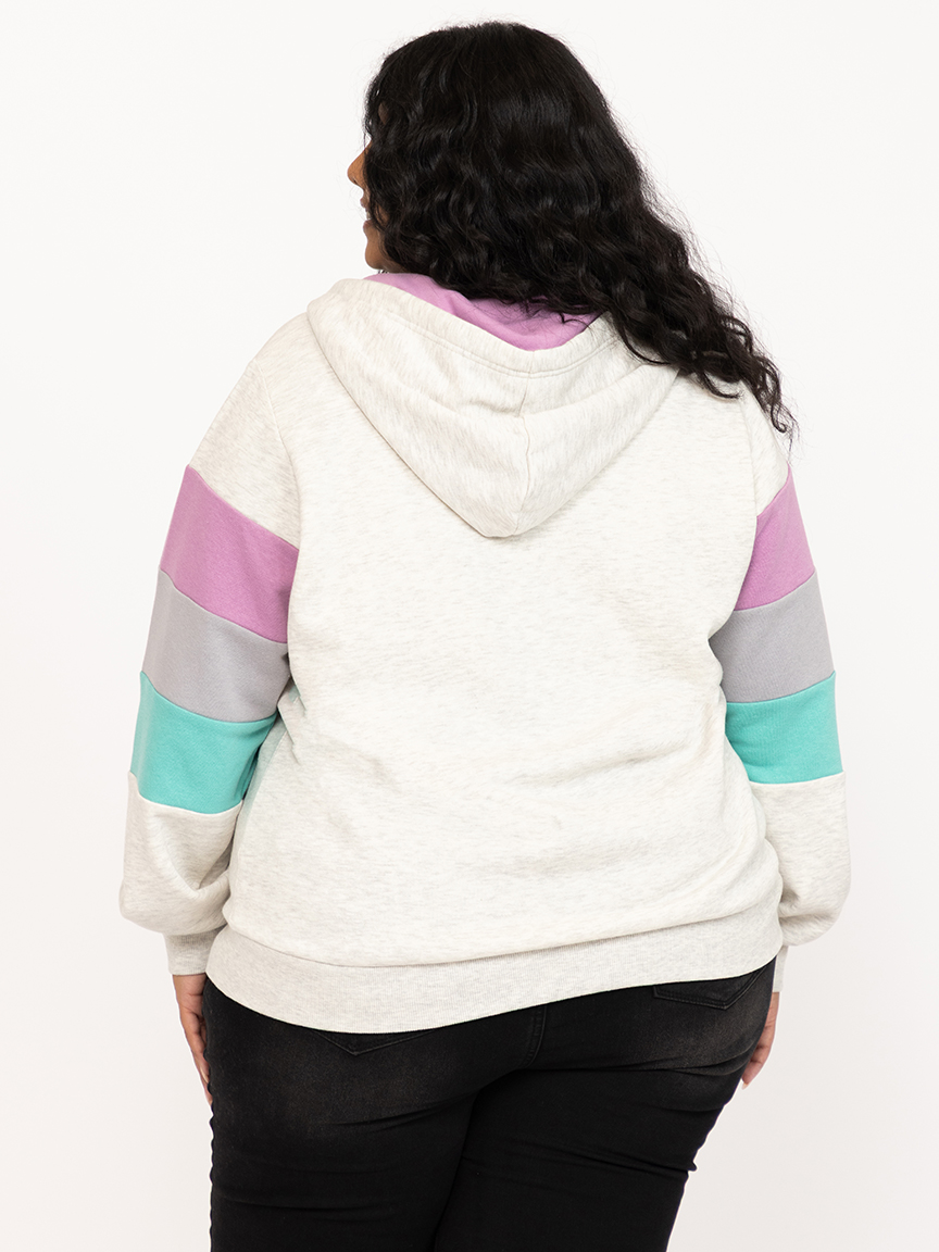Women's Colour Block Zip Hoodie
