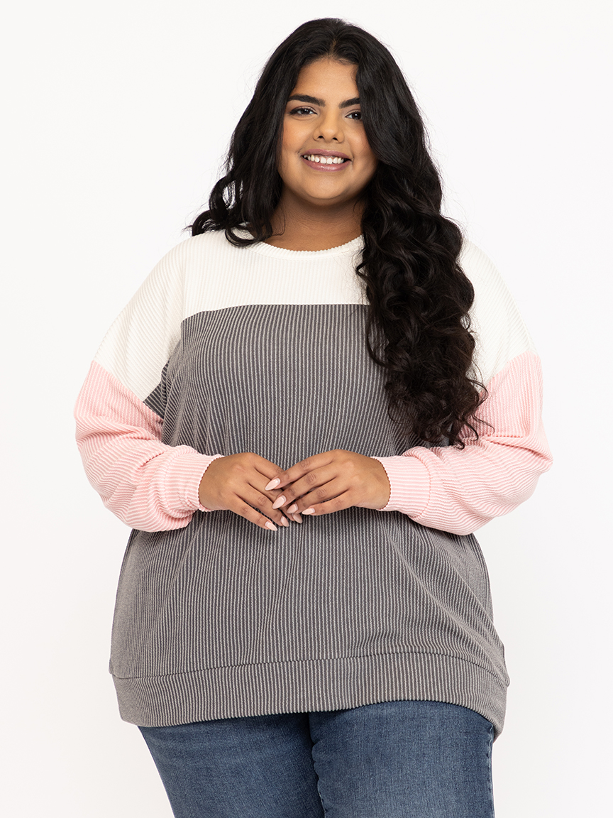 Women's Colour Block Rib Top