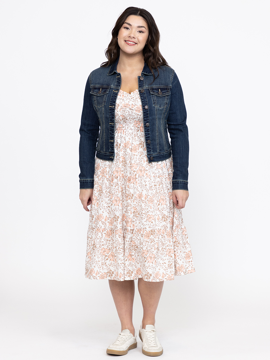Women's Floral Tiered Midi Dress