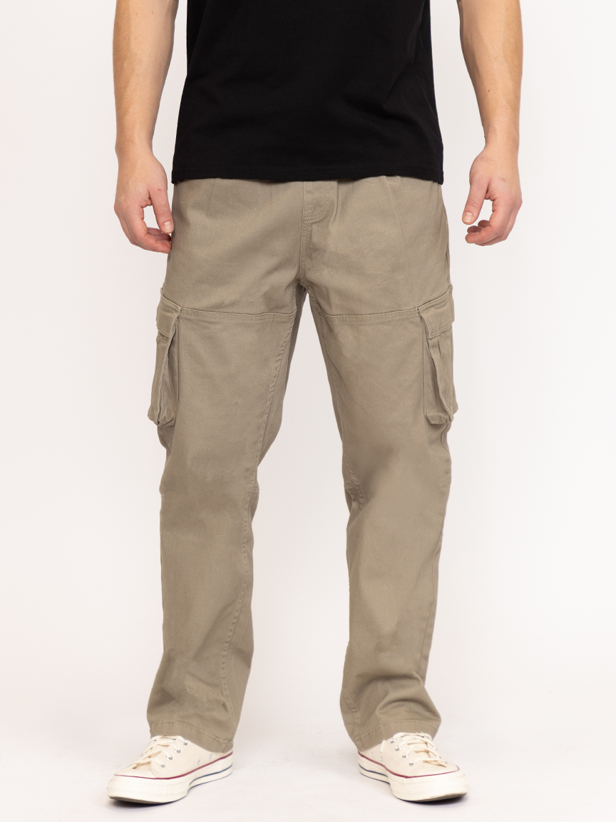 DNM WORKS Men's Khaki Cargo Sneaker Pant