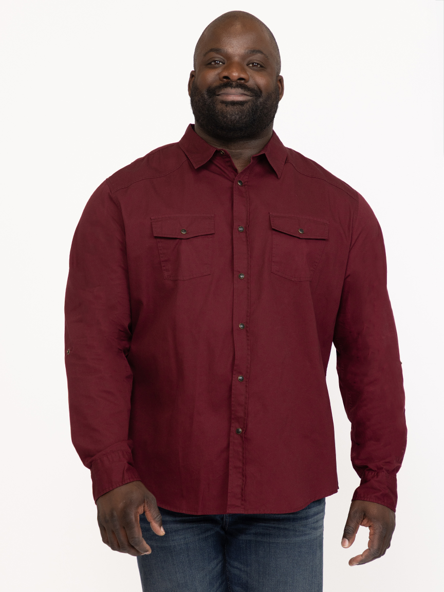 Men's Solid Washed Shirt