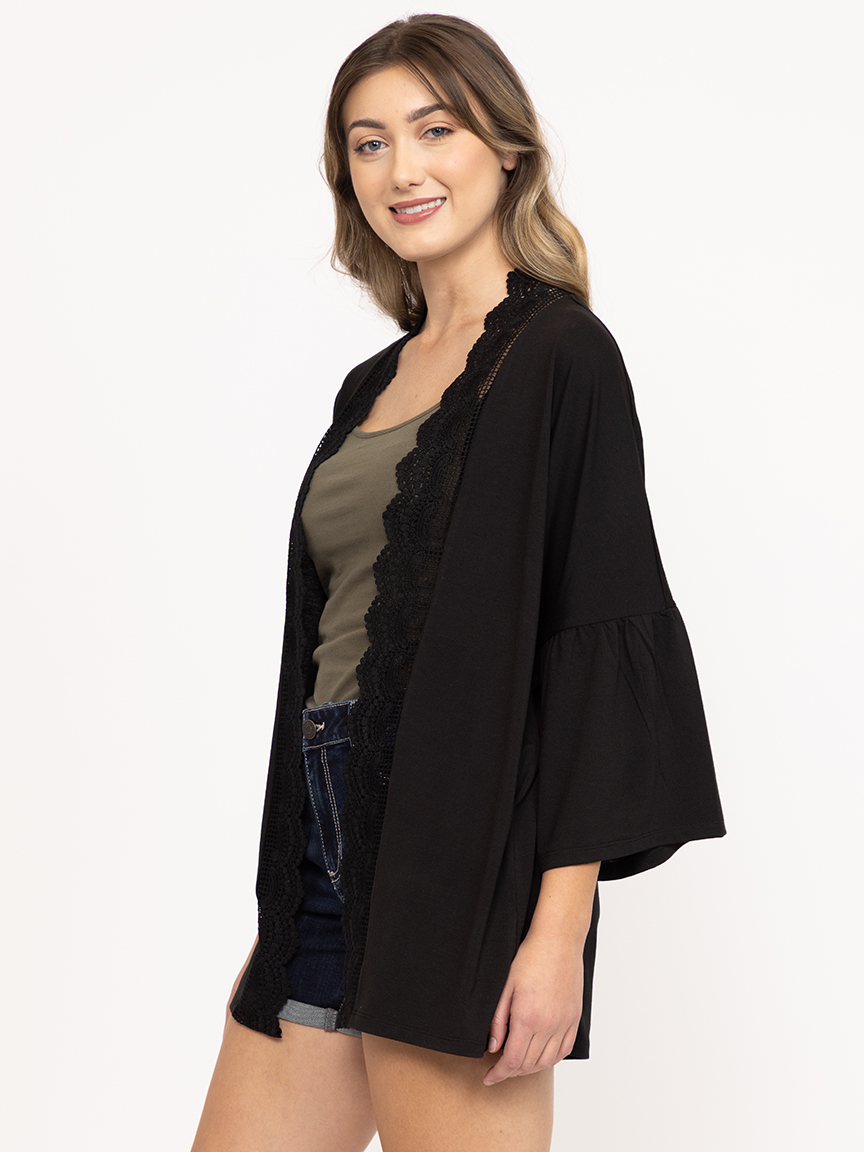 Women's Crochet Trim Cardigan