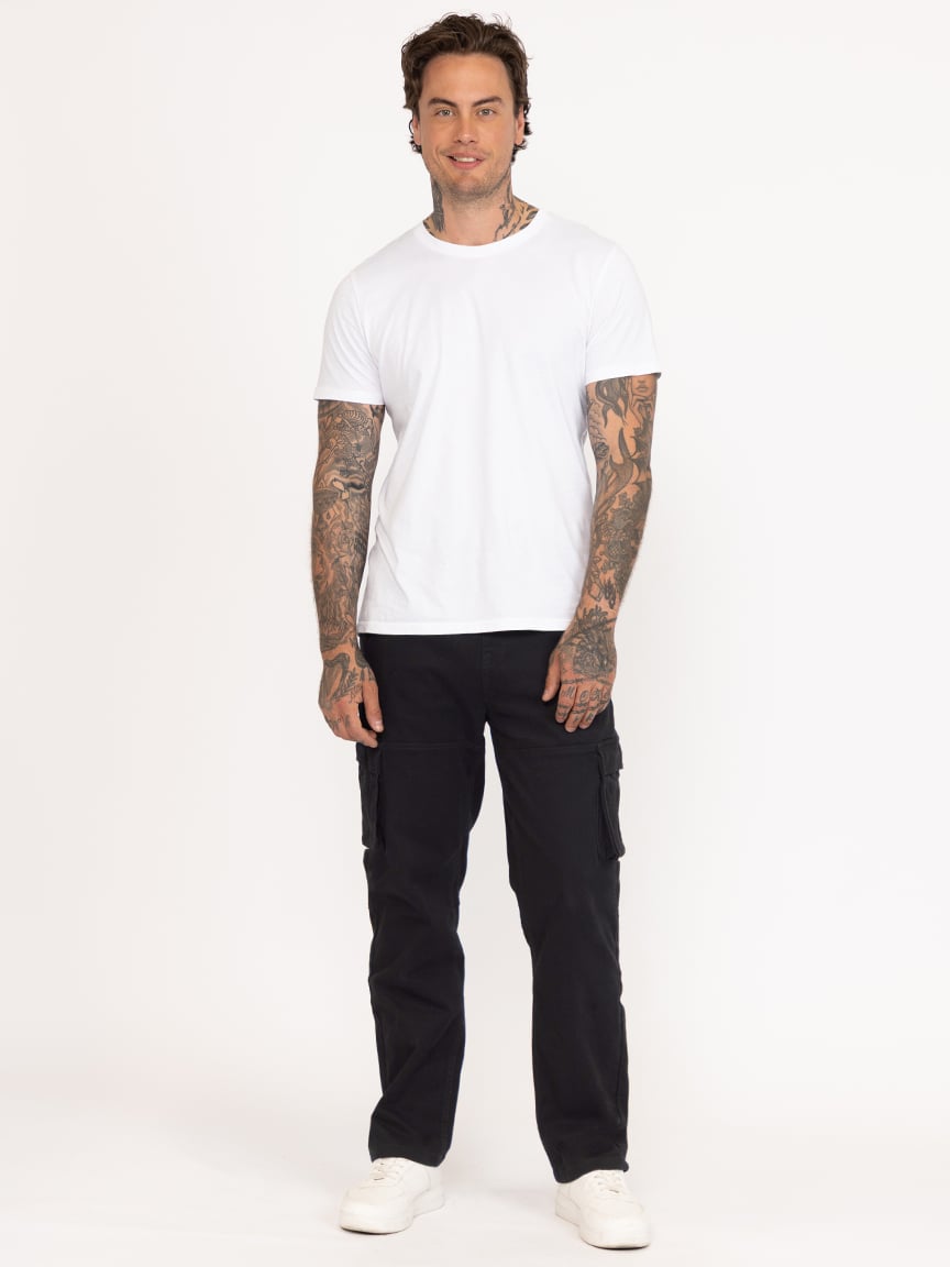 DNM WORKS Men's Black Cargo Sneaker Pant