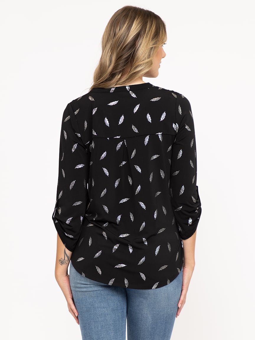 Women's Foil Feather Blouse