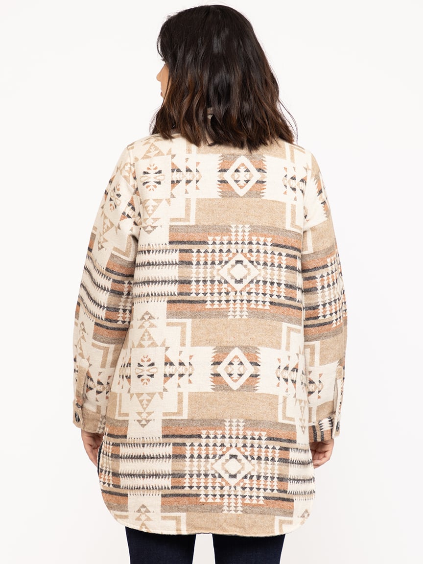Women's Geometric Button Front Shacket