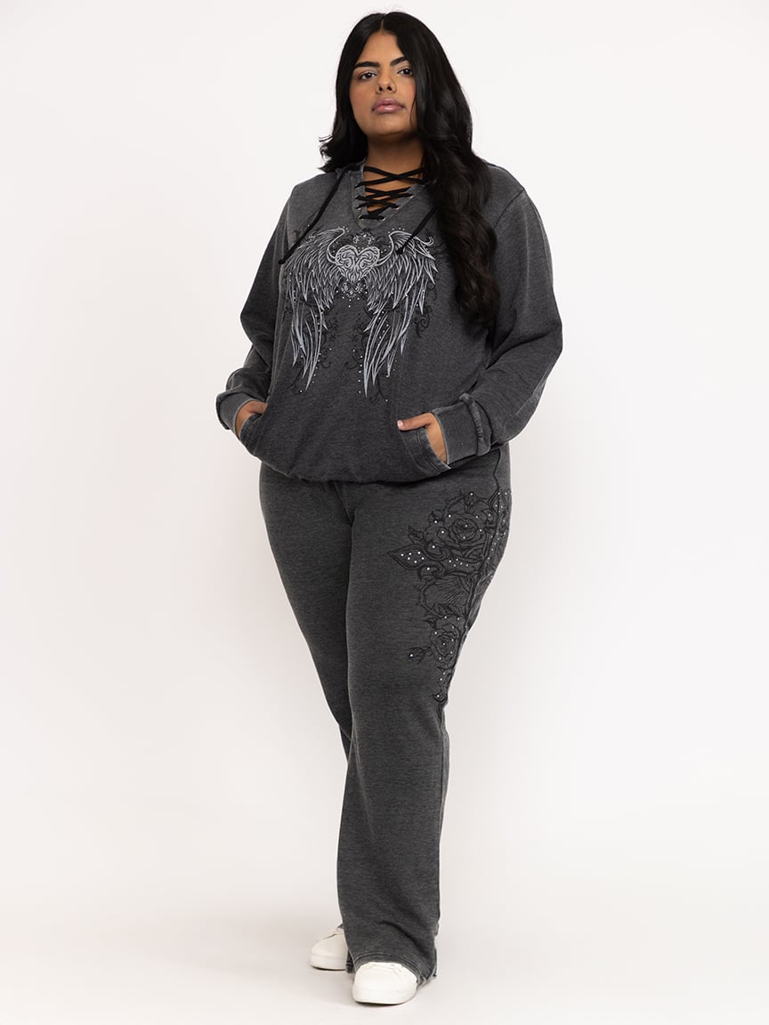 Women's Cross Print Fleeece Pant