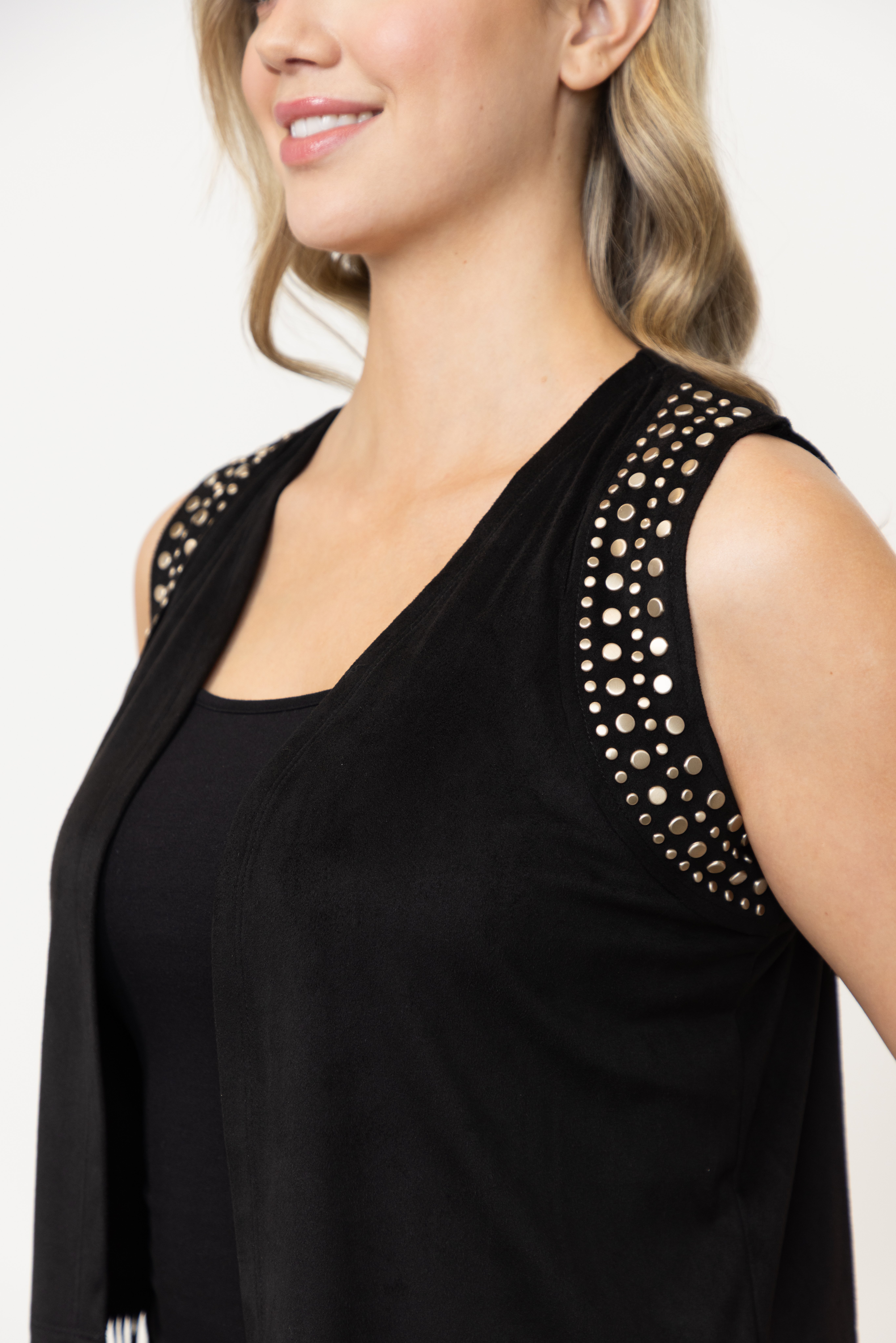 Women's Studded Fringe Vest