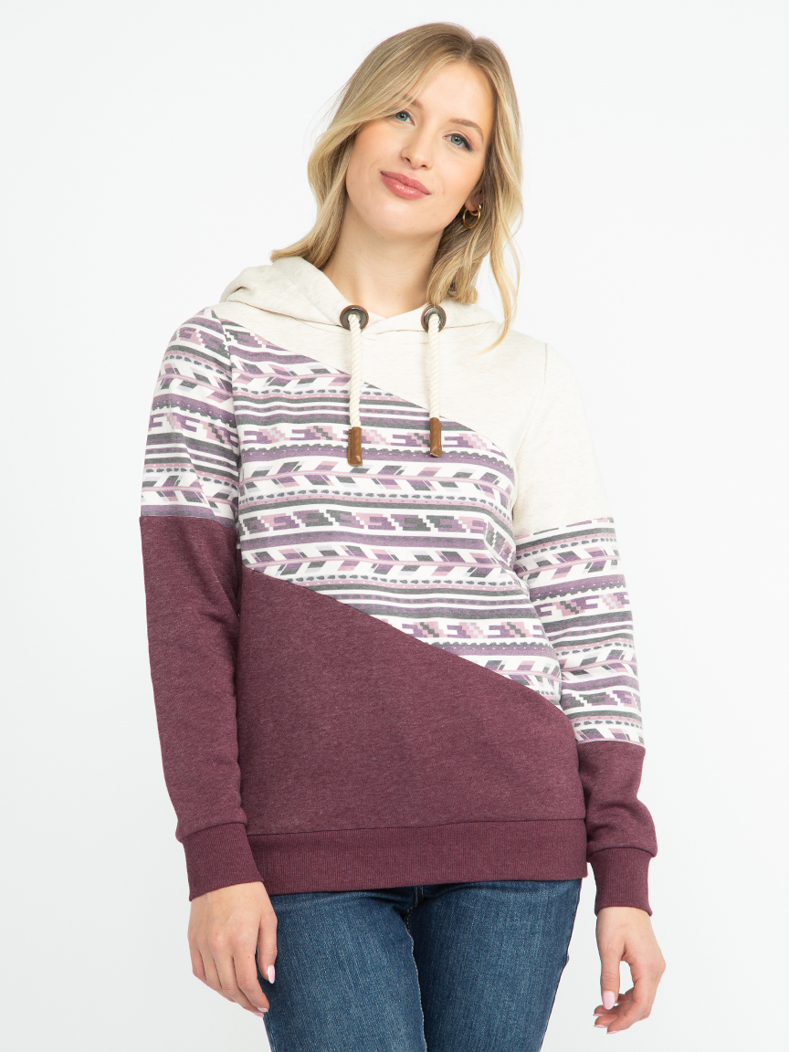 Desert Geo Blue Hoodie for Women (USA Size)