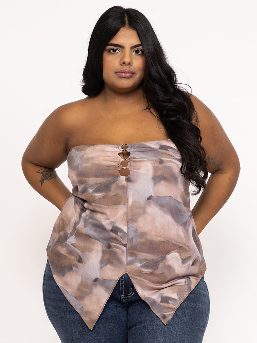 Women's Swirl Print Tube Top