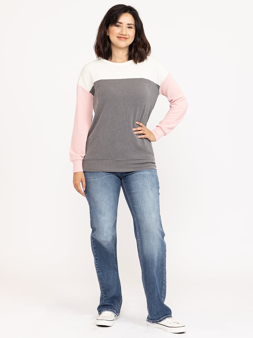 Women's Colour Block Rib Top