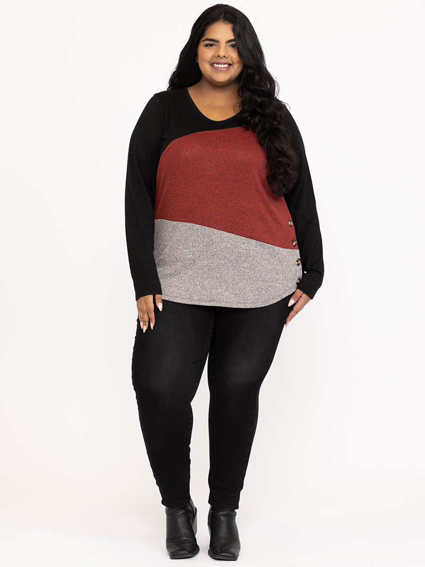 Women's Angled Colour Block Top