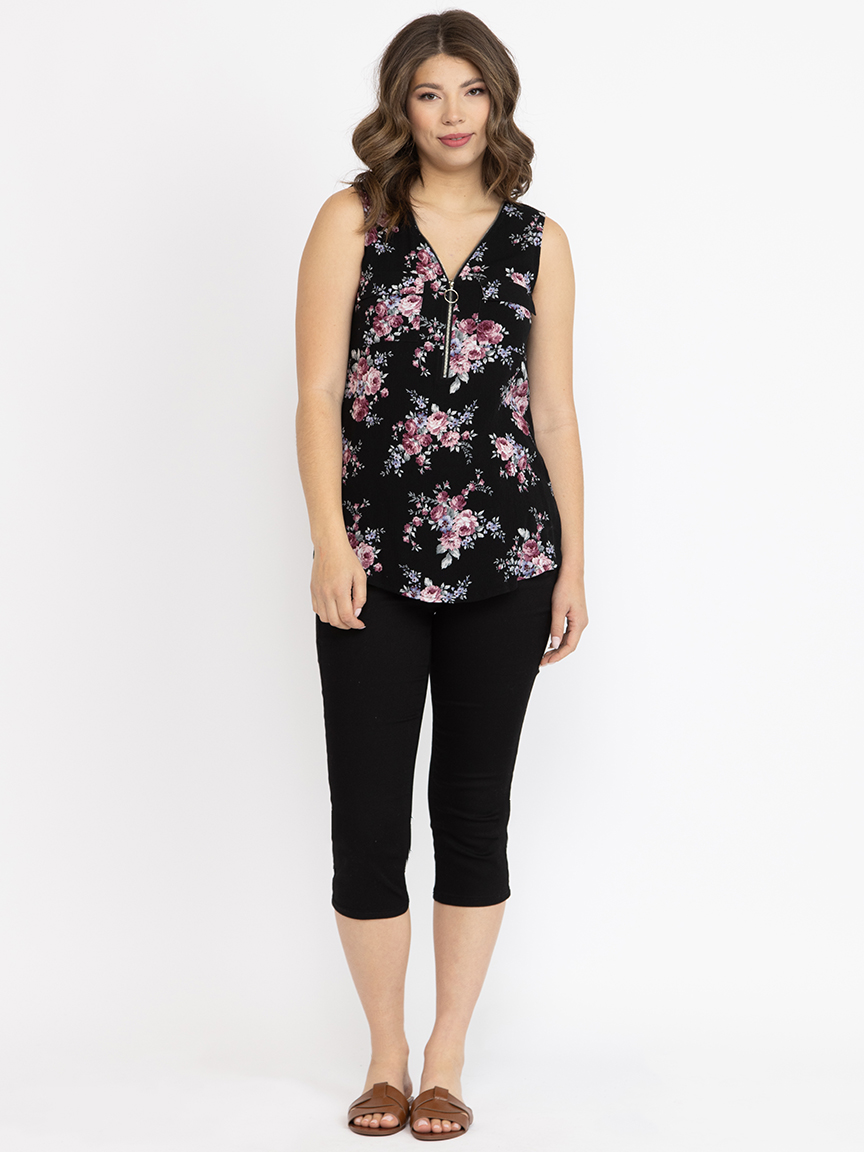 Women's Floral Half Zip Tank Warehouse One