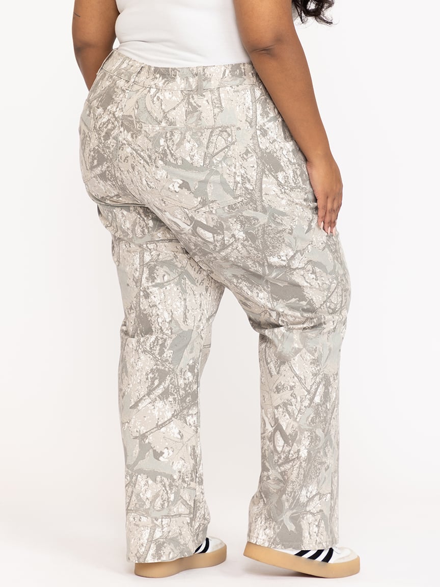 Women's Plus Camo Canvas Wide Leg Pant
