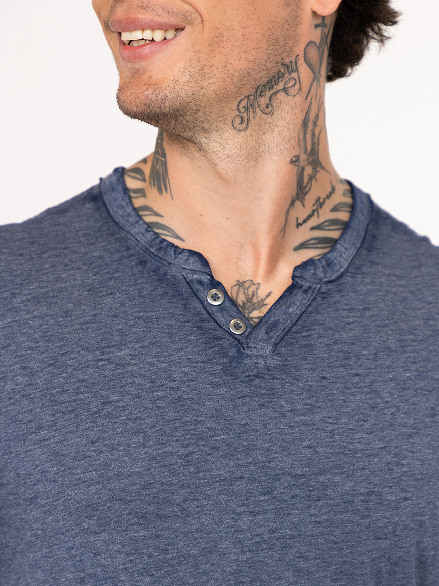 Men's Burnout Henley Tee