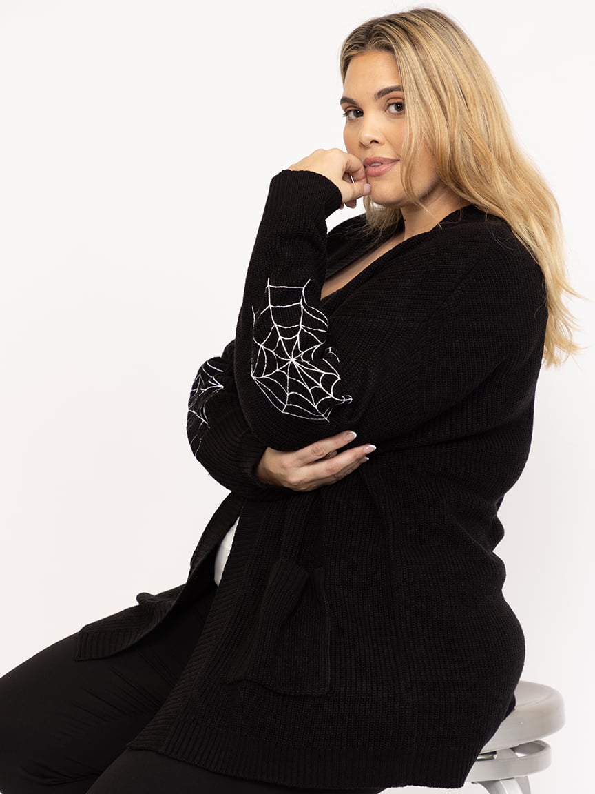 Women's Rib Cardigan With Embroidery