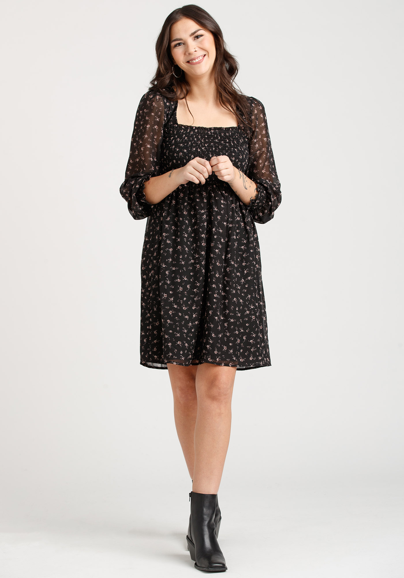 Women's Floral Babydoll Dress