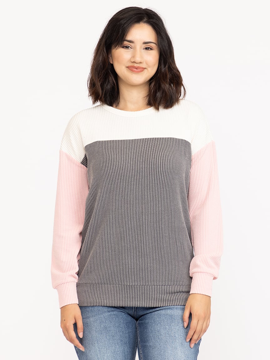 Women's Colour Block Rib Top