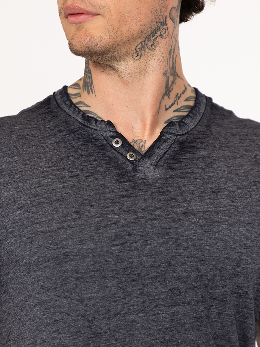 Men's Burnout Henley Tee