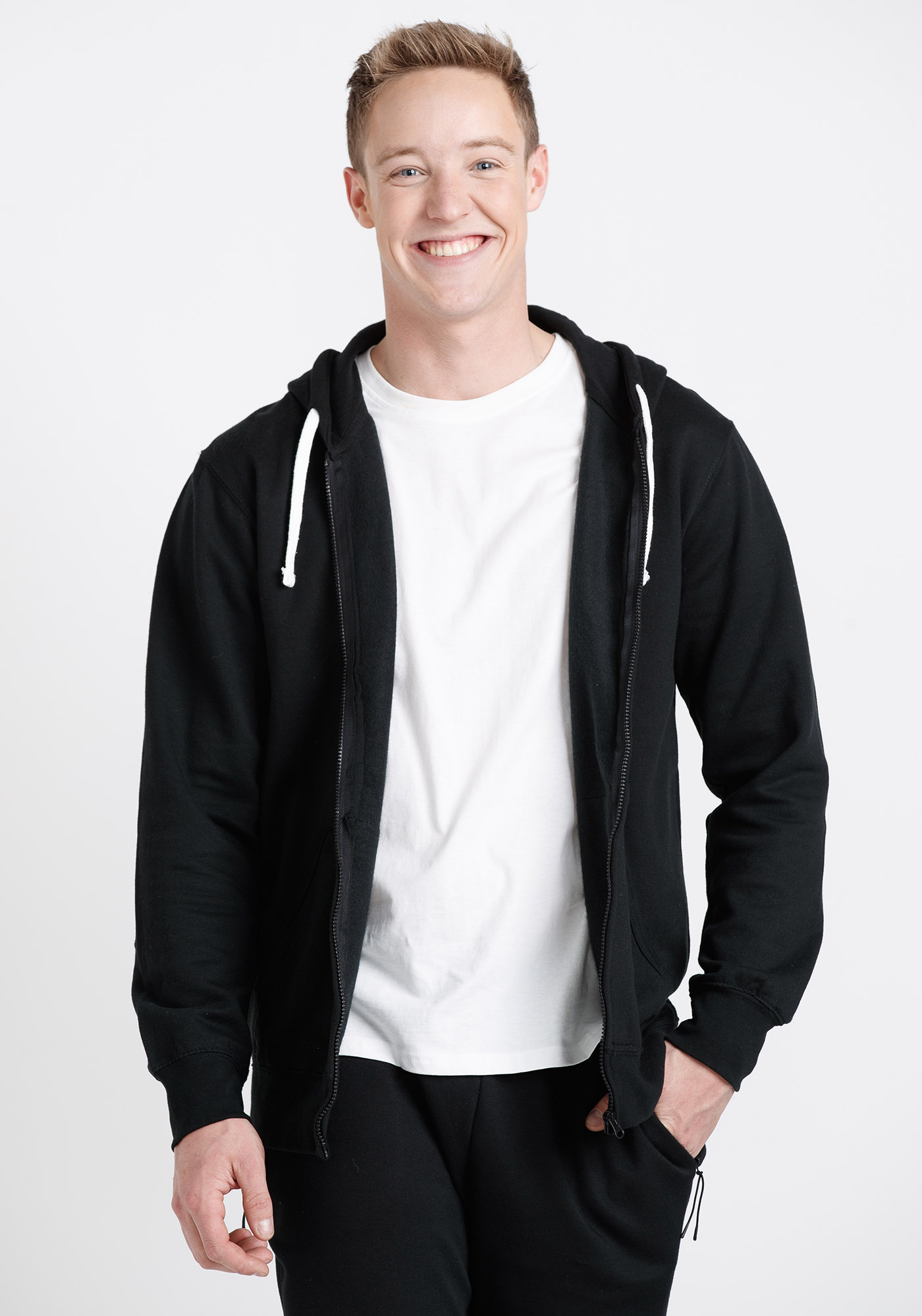 Men's Classic Zip Front Hoodie Warehouse One