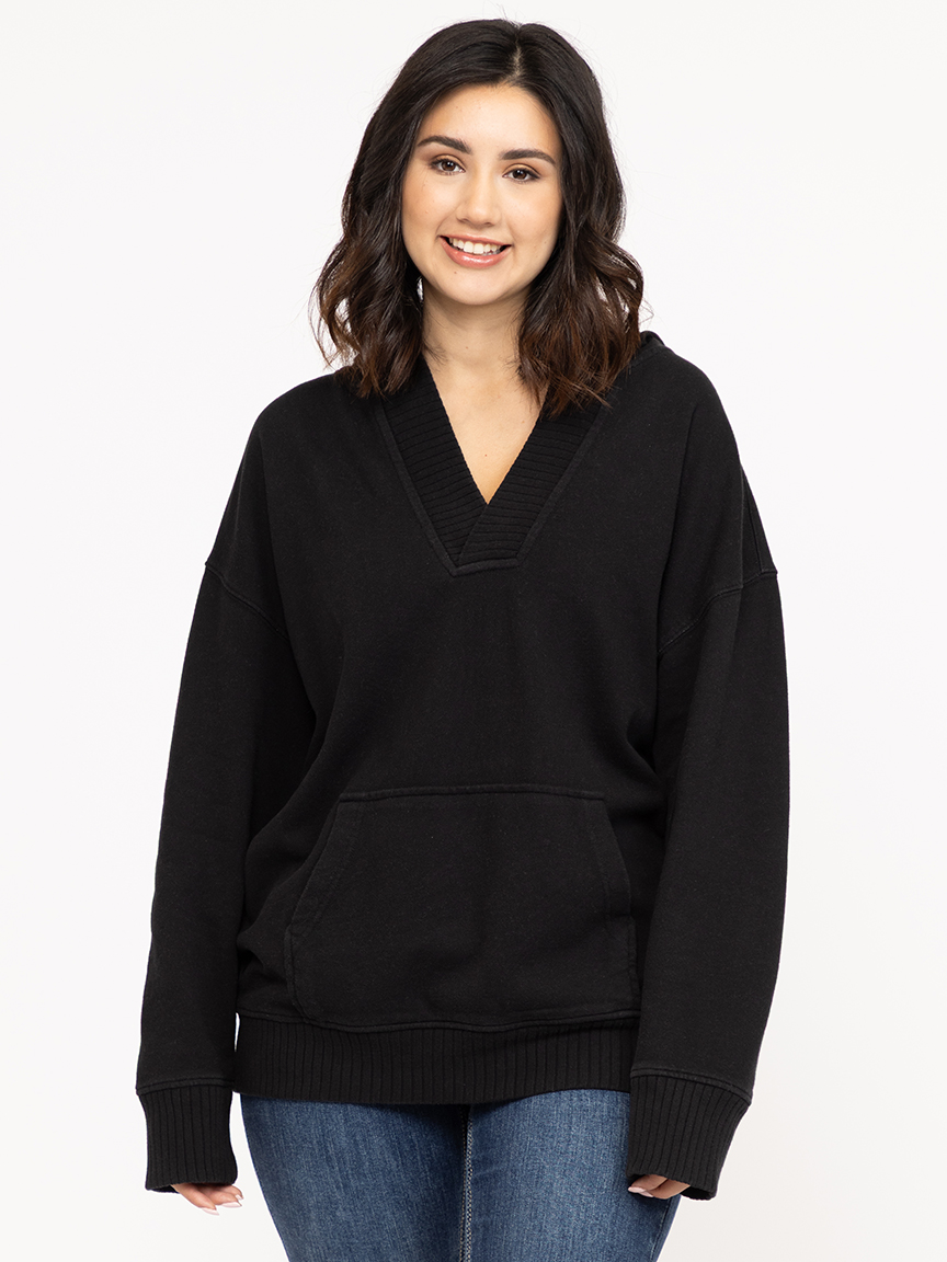 Women's V Neck Pop Hoodie