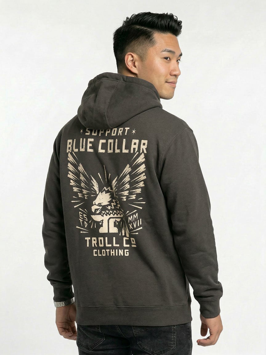 Men's Support Blue Collar Hoodie