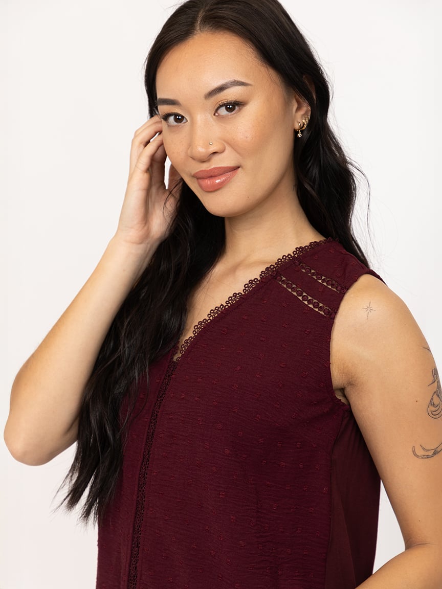Women's Crochet Trim Tank Warehouse One