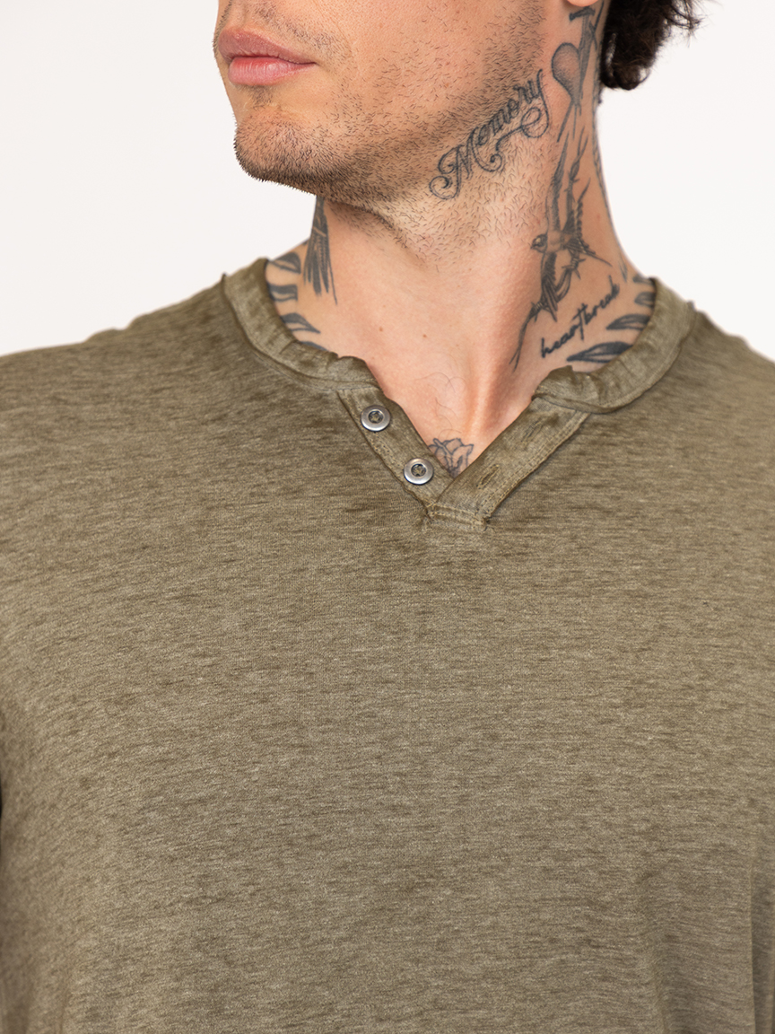 Men's Burnout Henley Tee