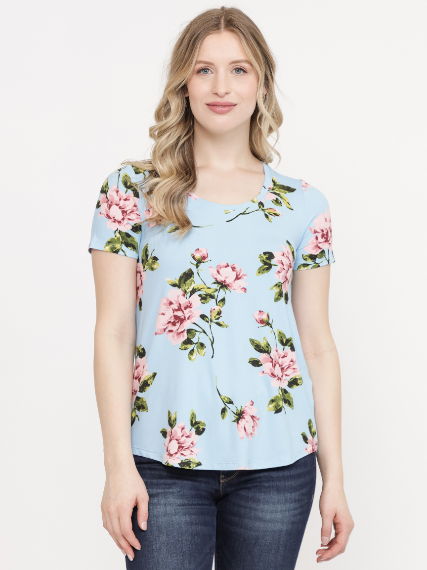 Floral Graphic Scoop Neck T-Shirt main image 1