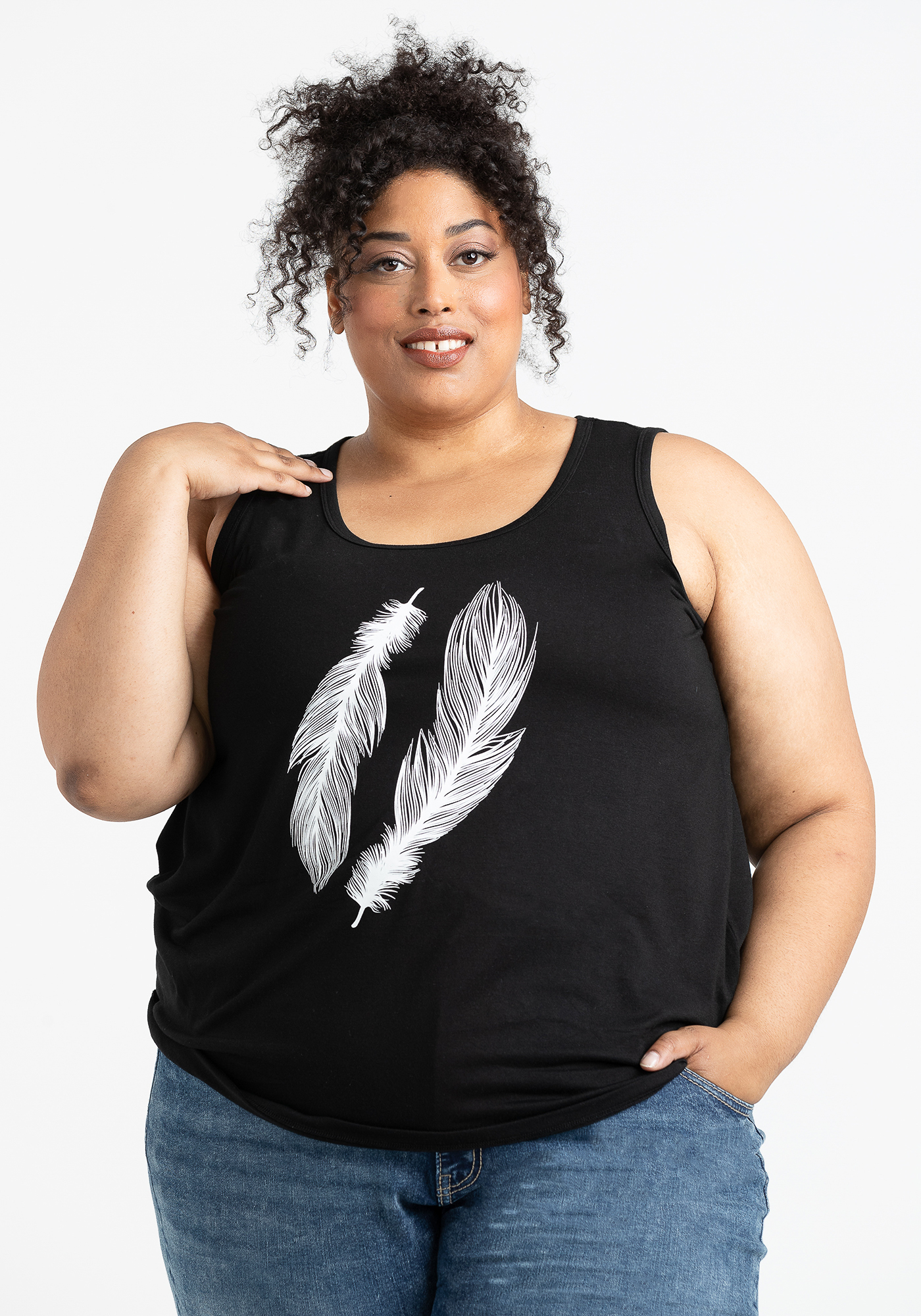 Women's Feather Scoop Neck Tank Warehouse One