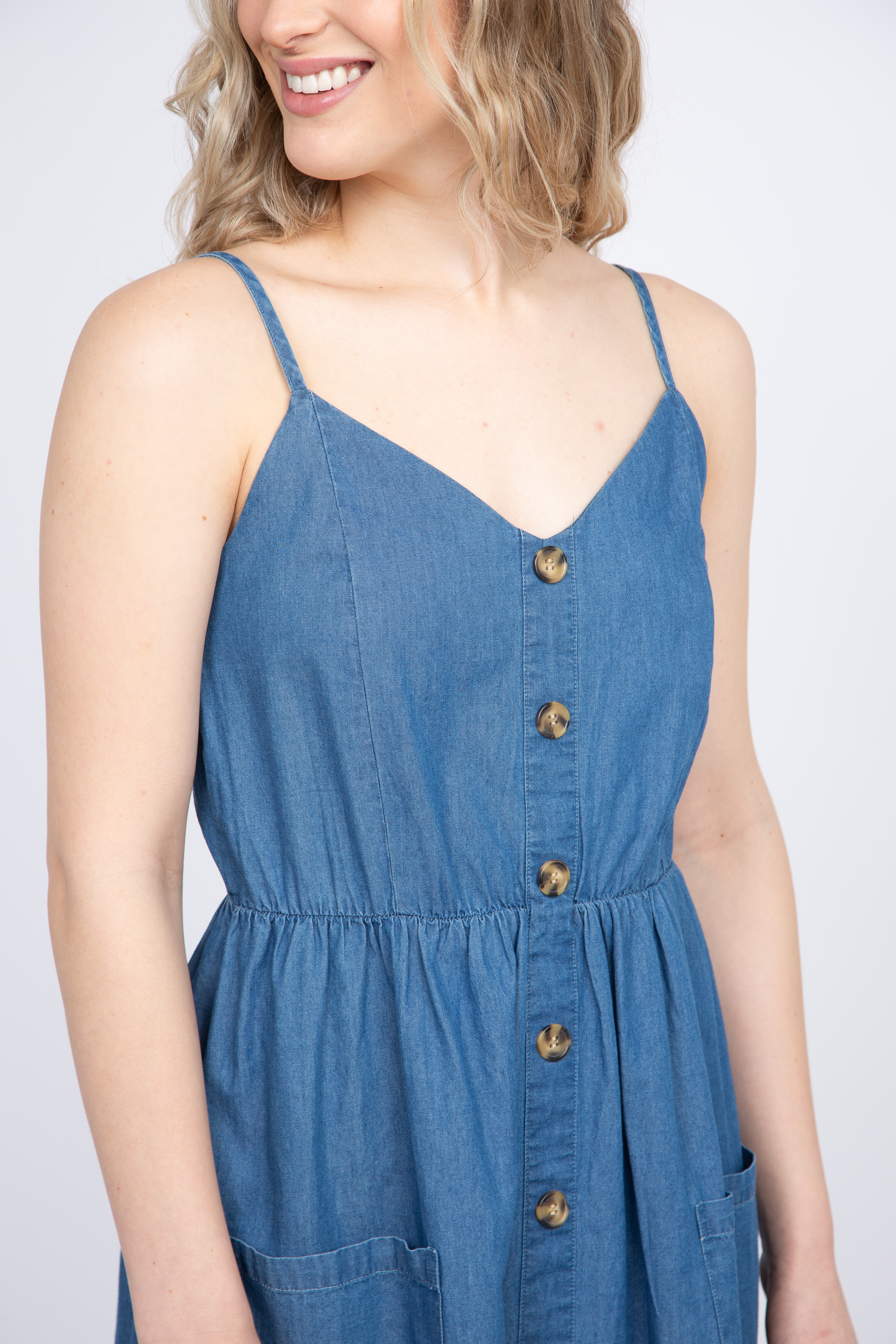 Women's Chambray Midi Dress Warehouse One