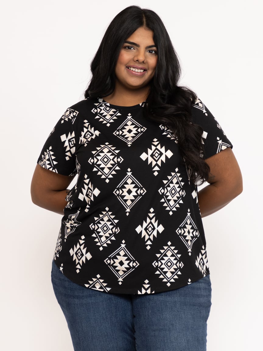 Women's Geometric Crew Neck Tee