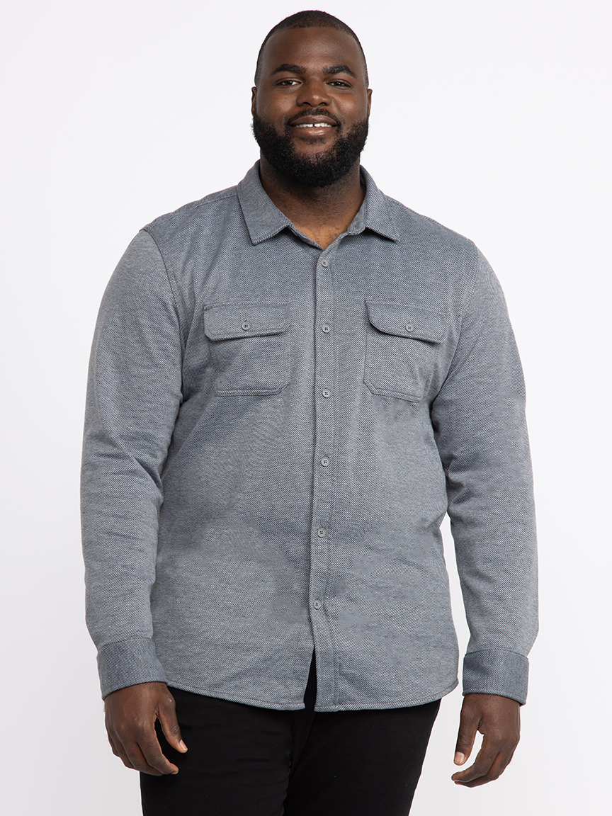 Men's Twill Knit Flannel Shirt