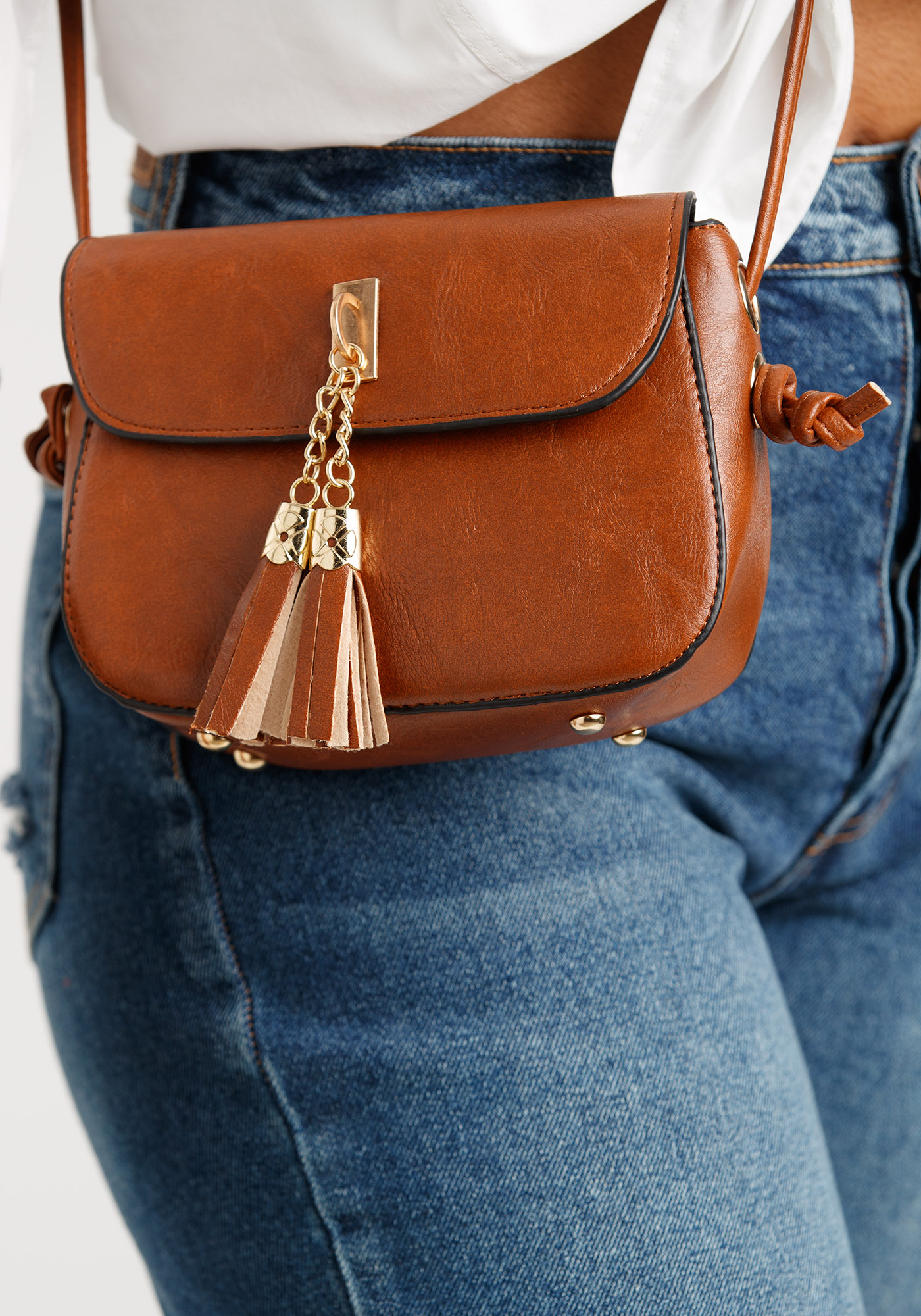 PU Saddle Bag with Tassles Warehouse One