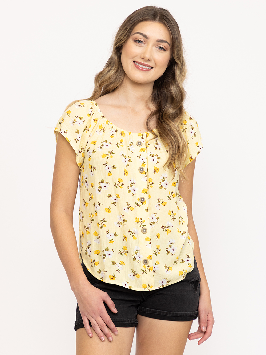 Women's Floral Peasant Top