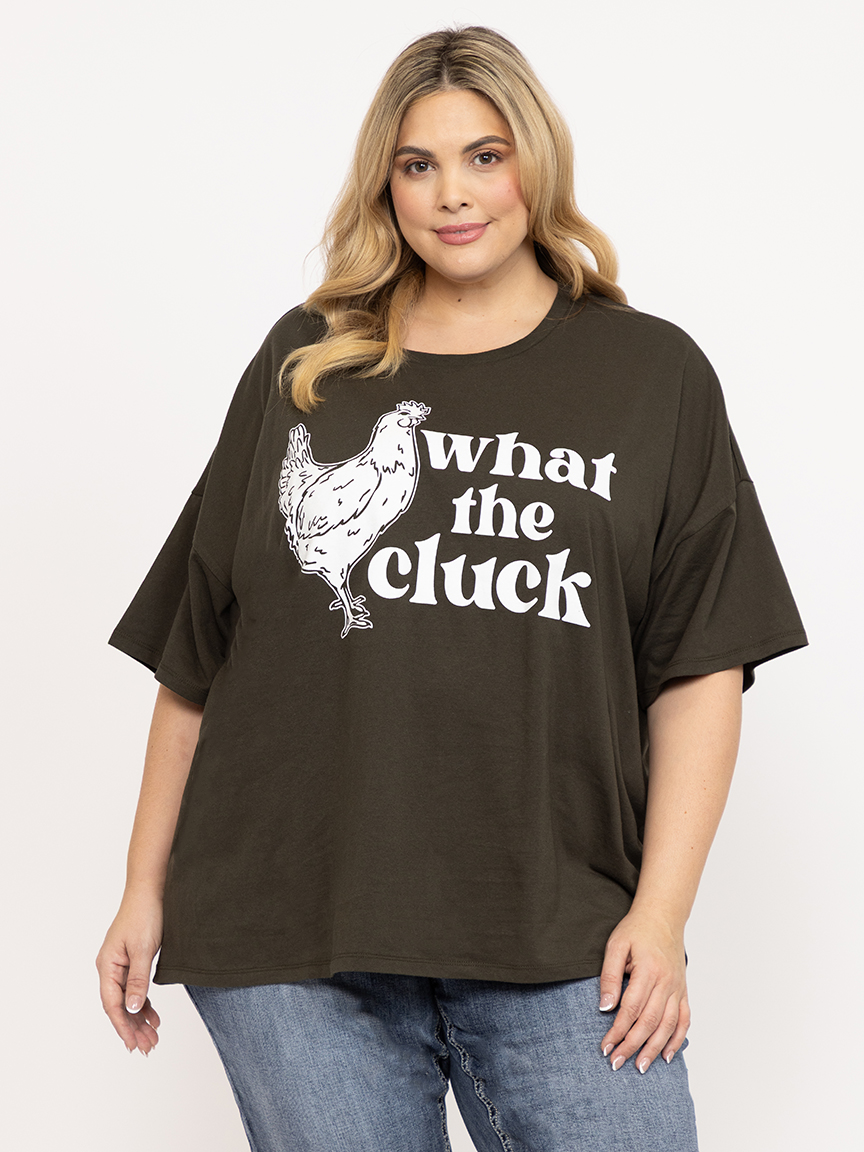 Women's What The Cluck Oversized Tee