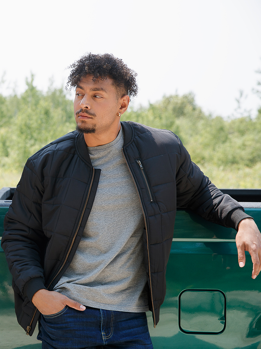 Men's Quilted Bomber Jacket Warehouse One - Main Image