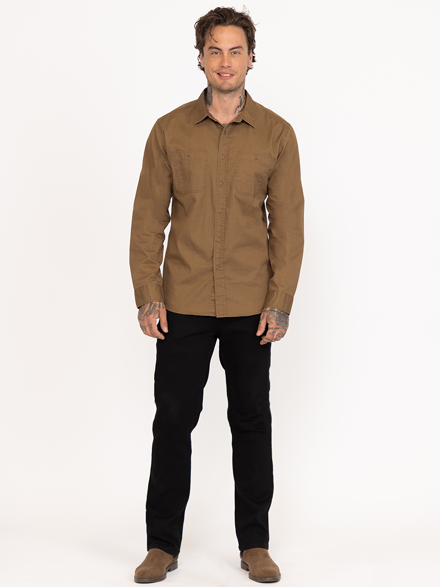 Men's Solid Washed Shirt