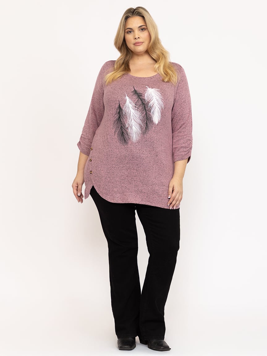 Women's Foil Feather Top