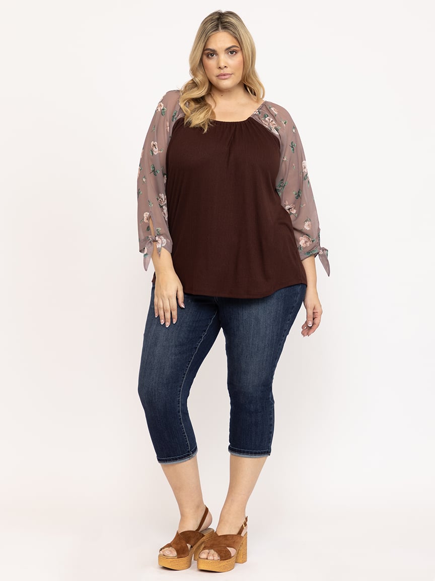Women's Floral Sleeve Top